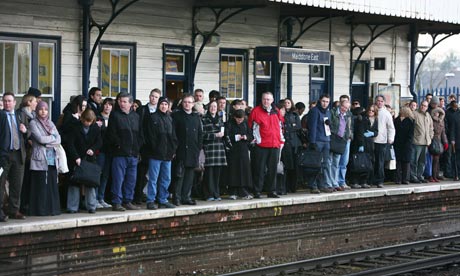 crowded train platform